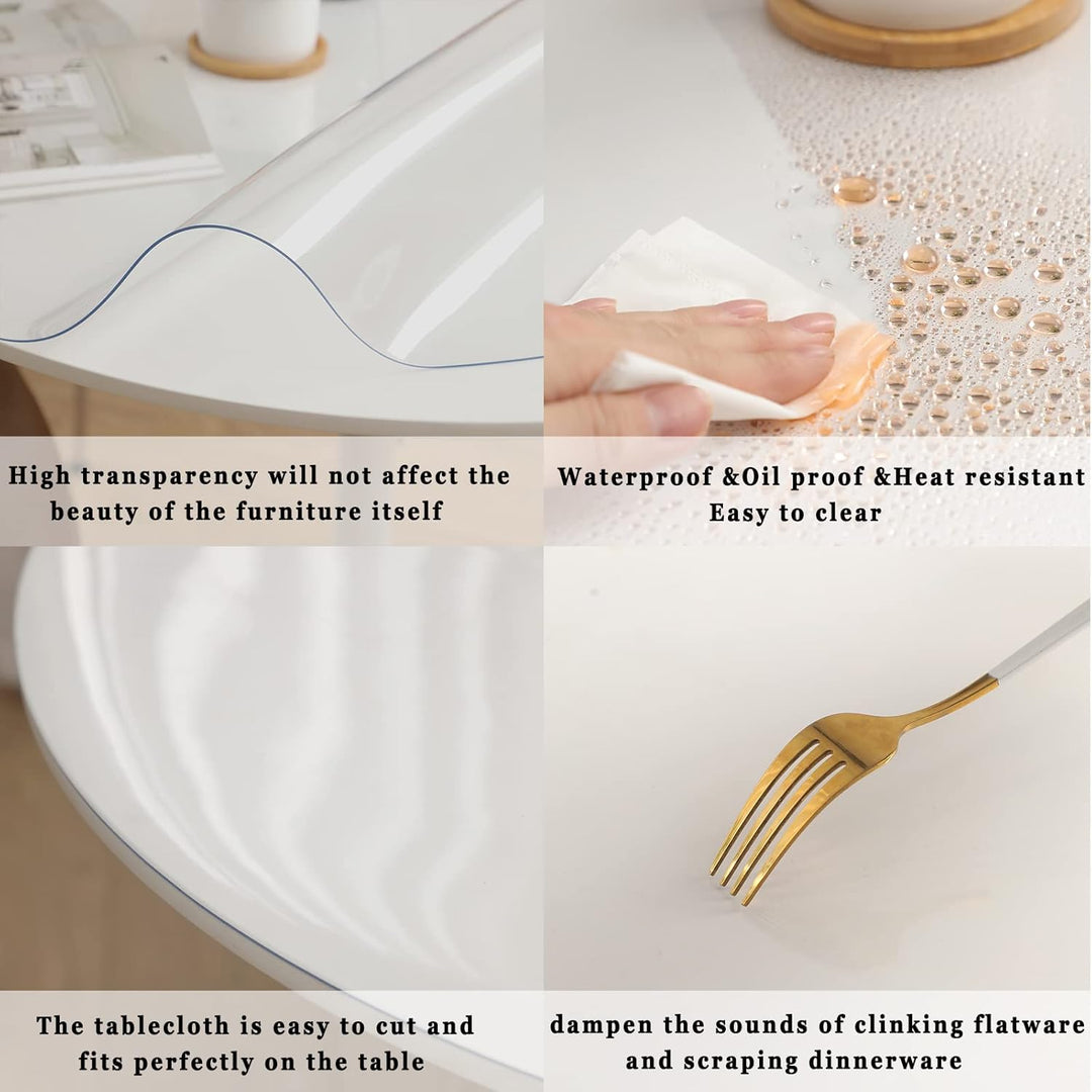Runde Tischdeckel Tischdecken 2mm Dicke Dia.70cm runde Tischabdeckung Wischbare transparente Tischde