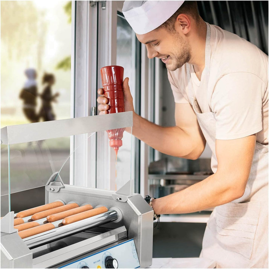 Royal Catering Hot Dog Grill Hot Dog Maschine Hot Dog Maker (5 Rollen, Platz für 8 Würstchen, 1.000