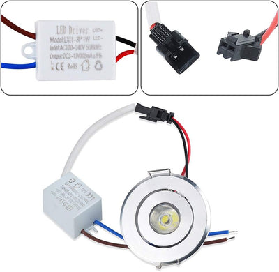 Klein LED Einbaustrahler 10er 1W 230V Rund Einbauspots mit Transformator Schwenkbar Mini Downlights