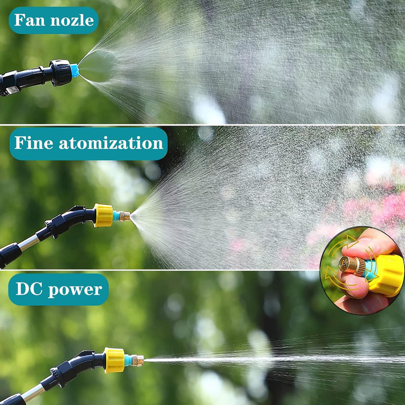 DOUBFIVSY 5L Elektrischer Pflanzensprüher, Drucksprüher Gartensprüher Sprühlanze mit 3 Düsen, Wieder