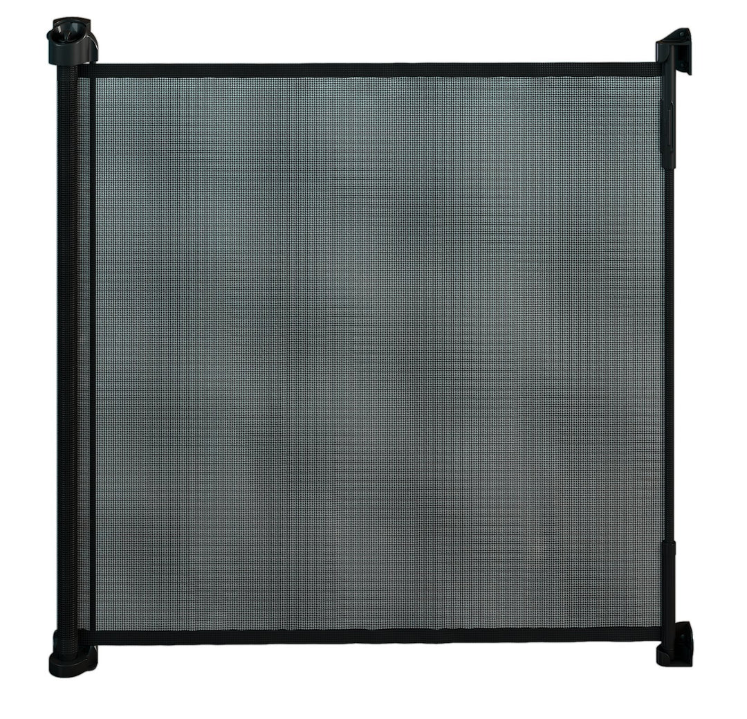 Active Lite Schwarz – Ausziehbares Treppenschutzgitter und Türschutzgitter Rollo bis 140 cm Schwarz
