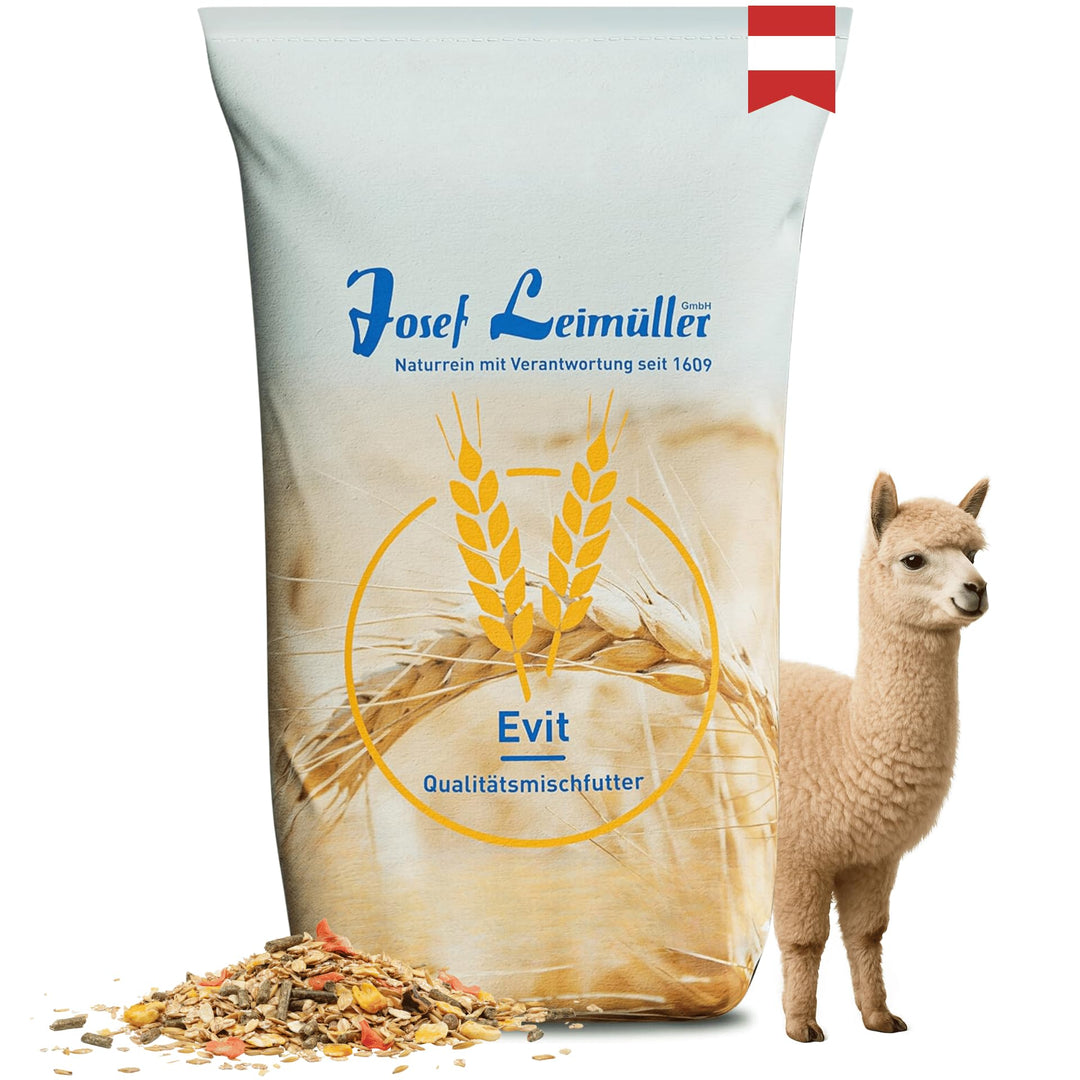 Leimüller Alpaka Futter Müsli 20 kg | Artgerechtes Alpakafutter aus Österreich | Futter für Alapakas