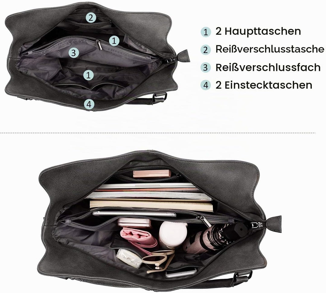 Realer Damen Handtaschen Gross Shopper Lederhandtasche Schultertasche Umhängetasche Geldbörse Hobo D