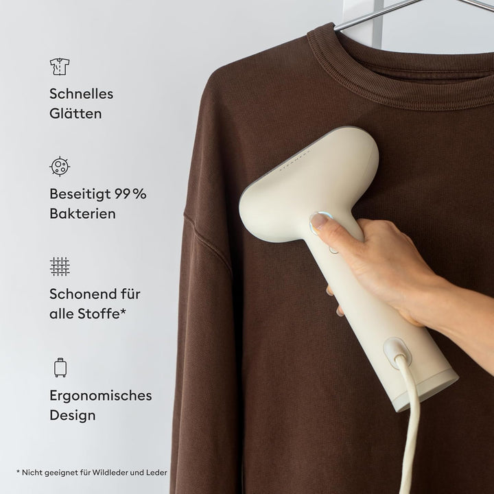Steamery Dampfglätter Cirrus 3, 1200W, EU-Stecker, Dampfleistung 20g/min, Beheizte Bügelplatte, Schn