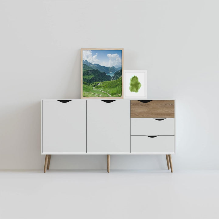 accent by nielsen Bilderrahmen mit Passepartout, 50 x 70 cm, Holz, Silber, Posterrahmen zum Aufhänge