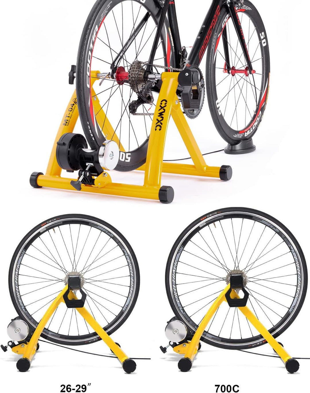 CXWXC Fahrrad Rollentrainer Indoor für 26-29 Zoll Reifen Rennrad Rollentrainer Klappbarer Fahrradrol