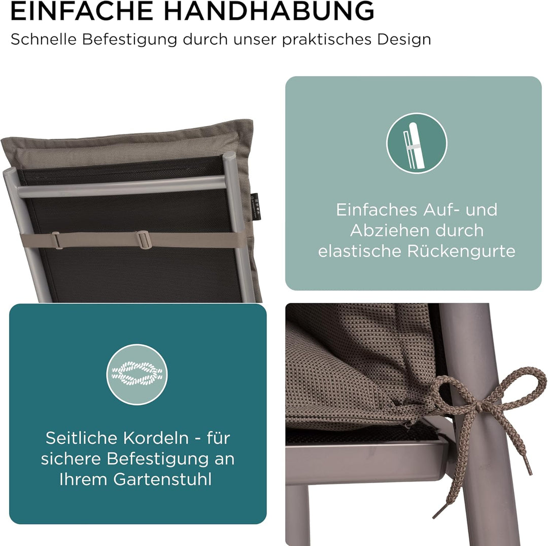 gardisun Gartenstuhlauflagen Niedriglehner I Extra Dicke Sitzauflagen I Made in Europe I Ideale Stuh