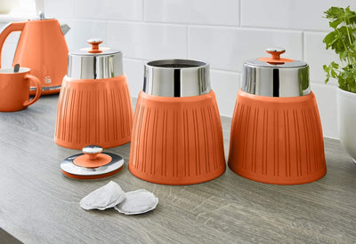 SWAN SWKA1024ON Retro-Set mit 3 Behältern, Orange