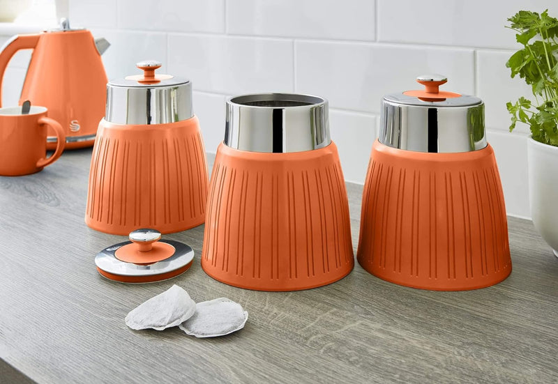 SWAN SWKA1024ON Retro-Set mit 3 Behältern, Orange
