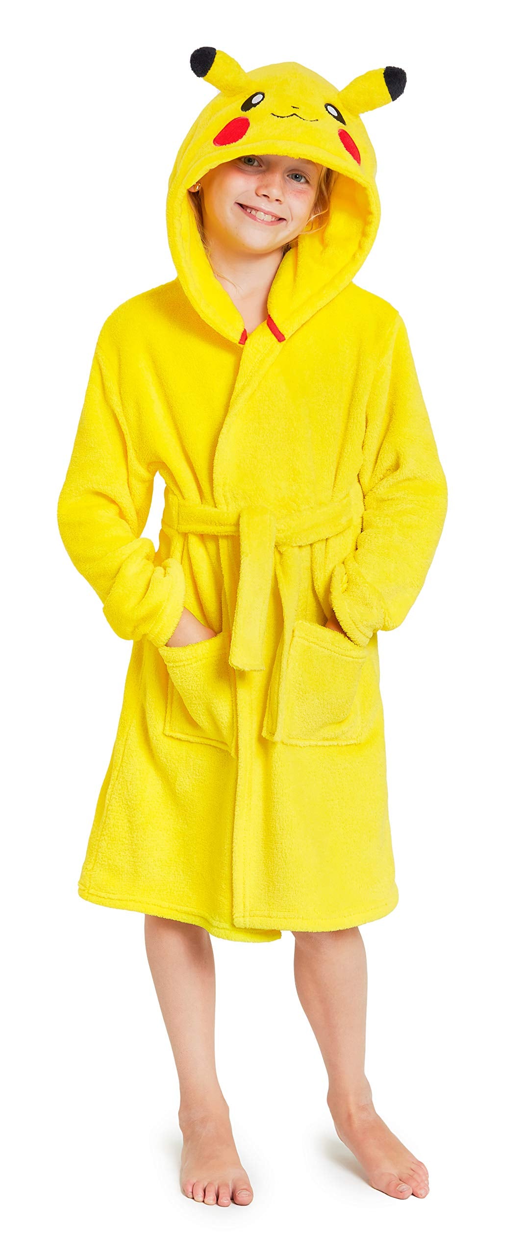 Pokemon Bademantel Kinder, Pikachu Morgenmantel Flauschig, Fleece Bademantel Jungen und Madchen, Mor