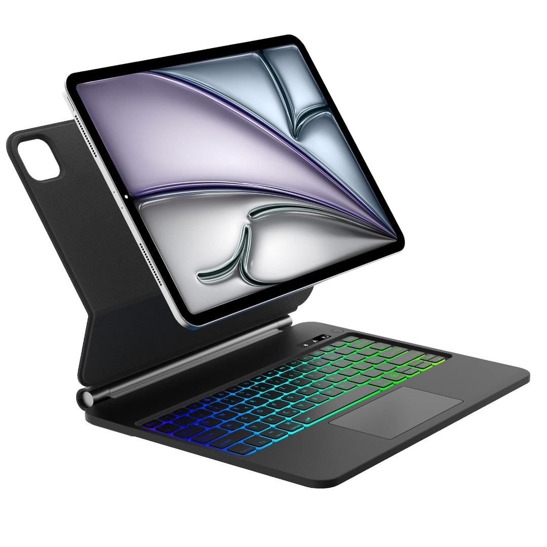Magic Keyboard Case für iPad Air 13" (2026 M4) - Deutsch QWERTZ mit 7-Farben RGB & Trackpad - Kompat