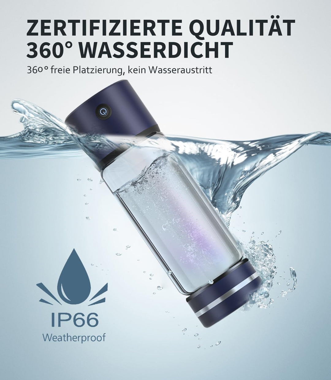 Hochwertige Wasserstoff Wasserflasche【24h stabile H₂-Aktivität & SPE-Technologie】【SilberTec 360° – 9