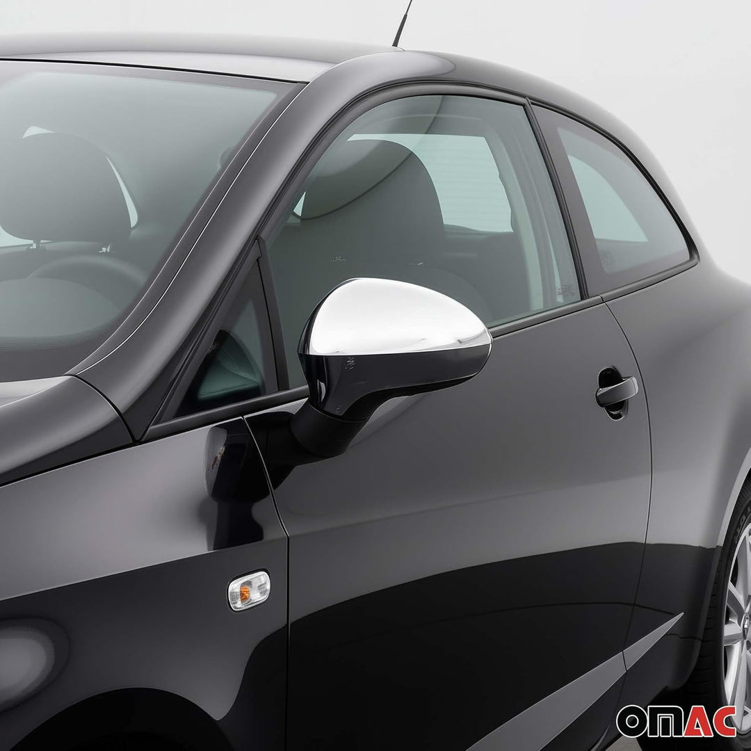 OMAC Spiegelkappen Spiegelabdeckung kompatibel mit Seat Exeo 2008-2013 Edelstahl Silber 2tlg Exeo 20