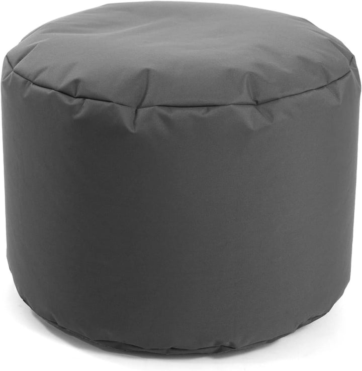 mokebo® Outdoor Pouf o. Hocker 60x40cm Anthrazit für Balkon & Garten 'Der Ruhepouf' Sitzhocker rund,