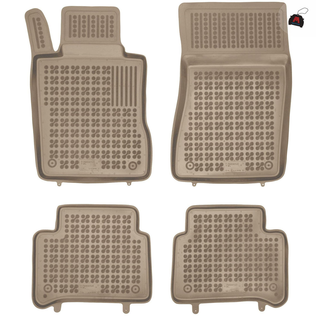 M MOTOS Beige Gummimatten Auto Fussmatte passt für Mercedes E-Klasse (W211) 2002-2009 Verbessern Sie