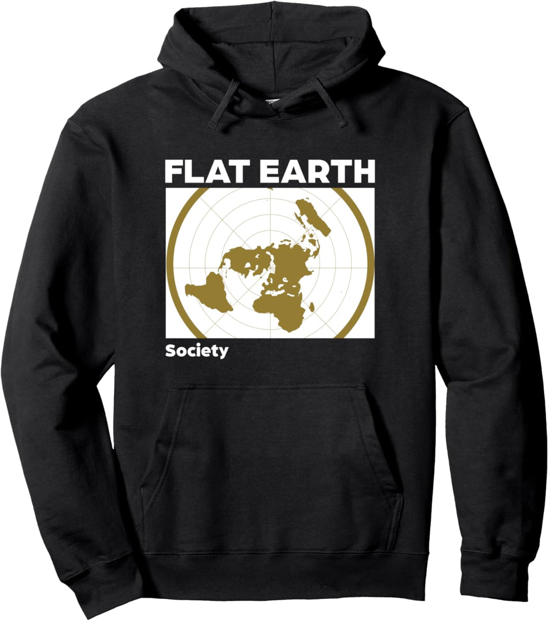 Flat Earth Society Vintage Map Weltraumverschwörung Pullover Hoodie