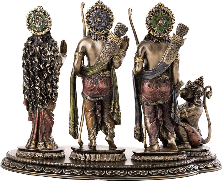 Top Collection Statue Rama, Sita und Lakshmana, aus kaltgegossener Bronze, 26,7 x 19,1 cm