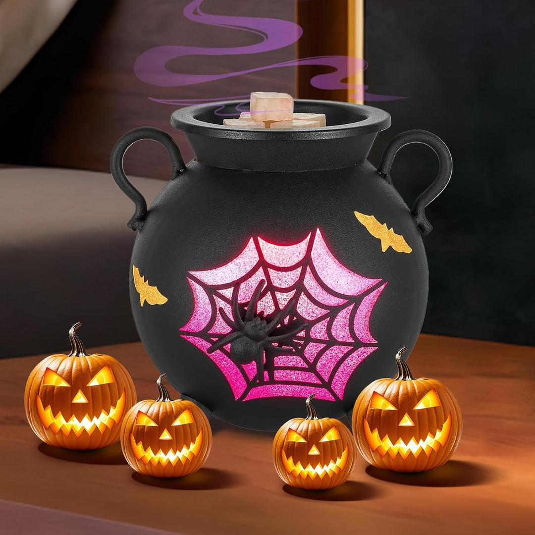 Halloween Duftwachswärmer - Hexenkessel Teelichtwärmer,Keramik Kesselform Elektrischer Duftverbreite