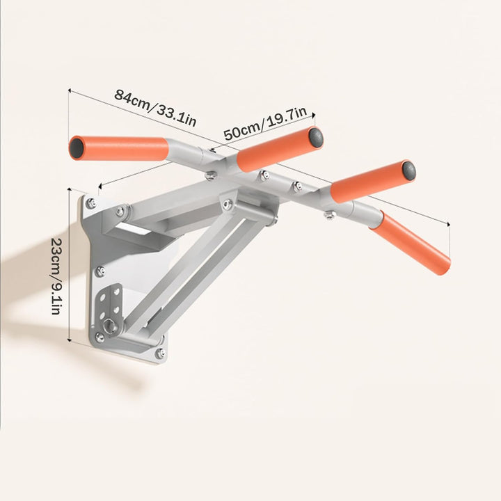 Barre de Traction Murale Multi-Grips 900 kg - Structure Triangulaire 3D Ultra Stable - Poignée Antid