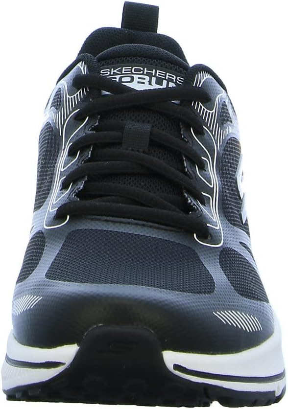 Skechers Herren Running Shoes, 41 EU Black Textile Synthetic White Trim
