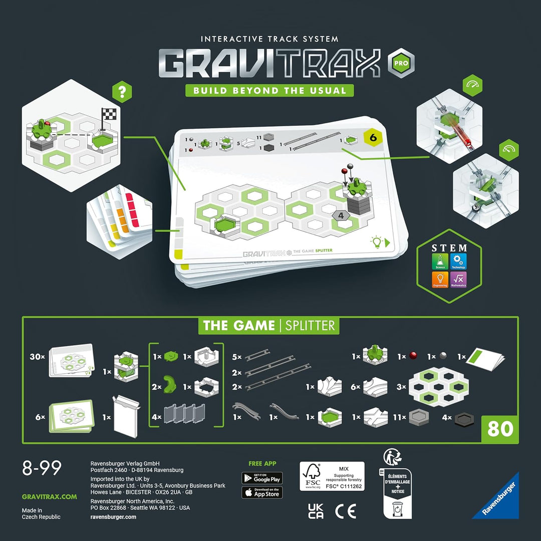 Ravensburger GraviTrax PRO The Game Splitter - Logikspiel für Kugelbahn Fans , Konstruktionsspielzeu