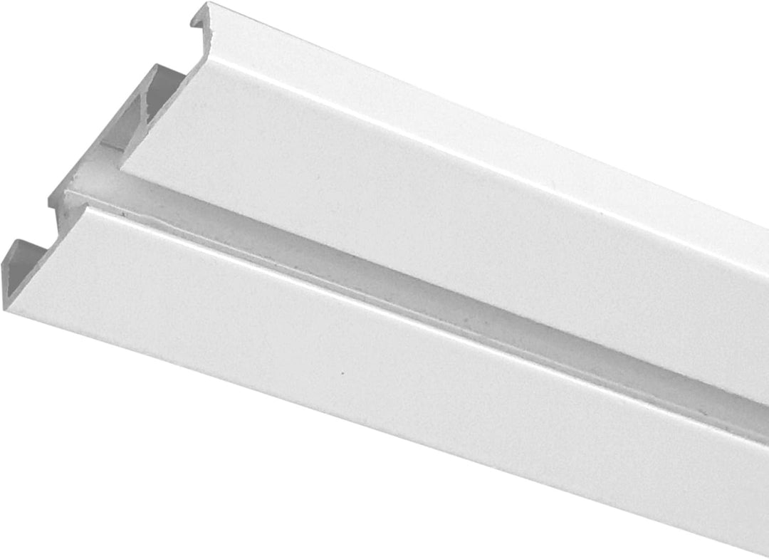 Vorhangschiene Aluminium - Weiss "1 Lauf" 120cm - Flache Gardinenschiene (7mm) - inkl. Vorhanggleite