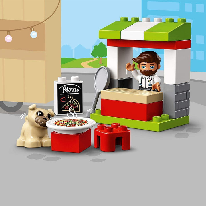LEGO 10927 DUPLO Pizza-Stand, Spielzeug für Kleinkinder ab 2 Jahre, Konstruktionsspielzeug aus gross