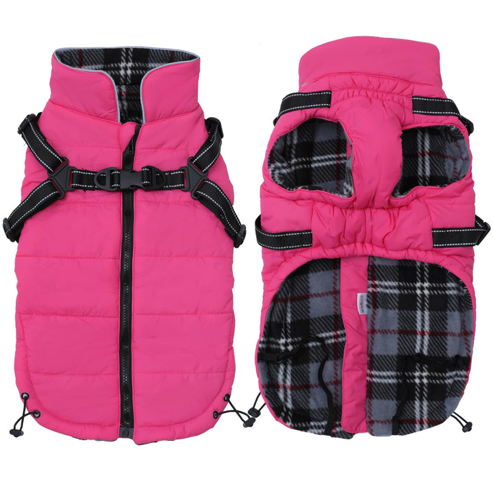 Pethiy -Super Warm Hunde wintermäntel mit Geschirr, Hundejacke mit Innenfleece, wasserdichte Kleine