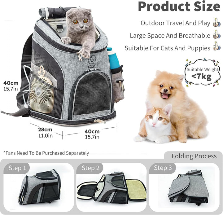 PETCUTE Hunderucksack Kleine Hunde,Atmungsaktiv Hundetragetasche mit Internem Sicherheitsgurt,Verste