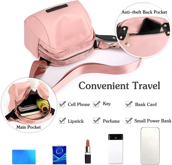 PORRASSO Damen Umhängetasche Casual Schultertasche Mädchen Gürteltasche Leicht Bauchtasche für Arbei