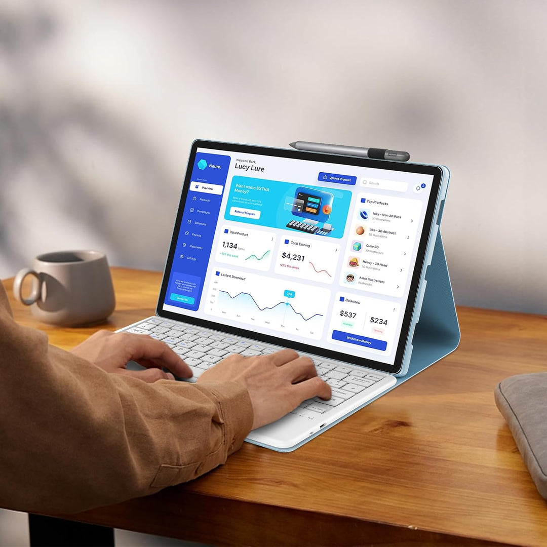 IVEOPPE Tastatur für Tab P12, Hülle mit Tastatur für P12 12.7" 2023, Magnetische Kabelloser Bluetoot