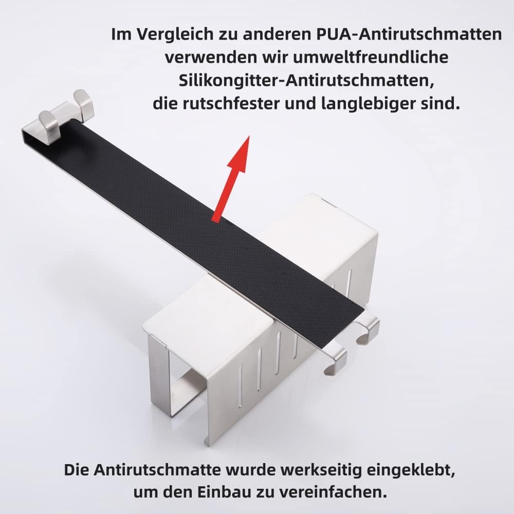 KigKog Duschablage zum Hängen, Duschregal mit Haken Gebürsteter Ohne Bohren Edelstahl, Duschkorb Hän