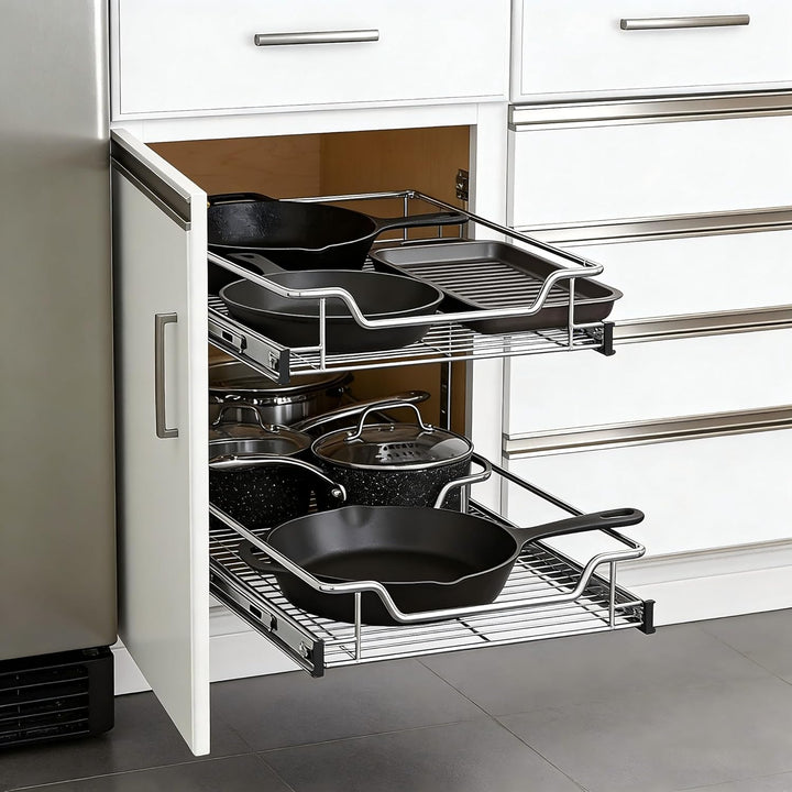 4 Stück Küchenschublade Küchen Regal Teleskopschublade Schlafzimmerschublade Schrankauszug Organizer