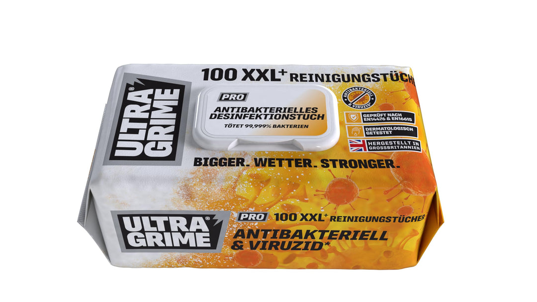 UltraGrime Pro Anti-Bac-Reinigungstücher | Industrielle Antibac-Tücher zum Reinigen und Entfernen vo