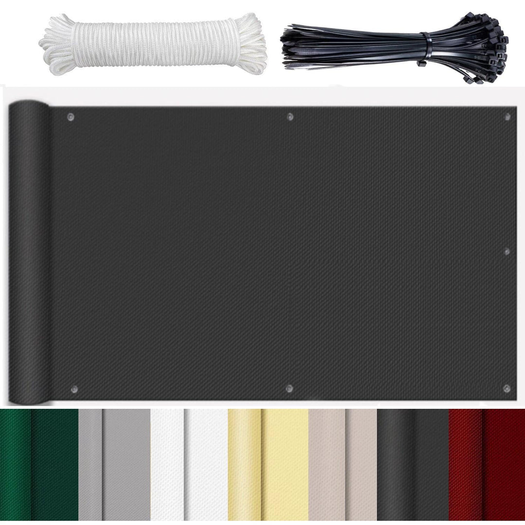 GLIN Balkon 80 cm Hoch Anthrazit Balkonumrandung Windschutz Balkonverkleidung Balkonbespannung Balko