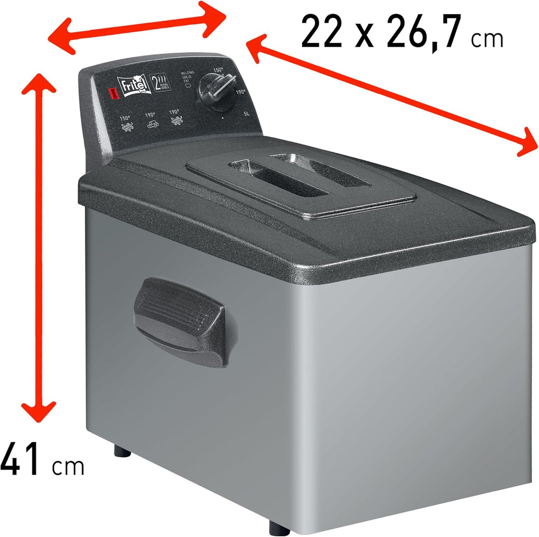 FRITEL Friteuse Turbo SF 4551M - Doppelwiderstand - 5 Liter - 3200W
