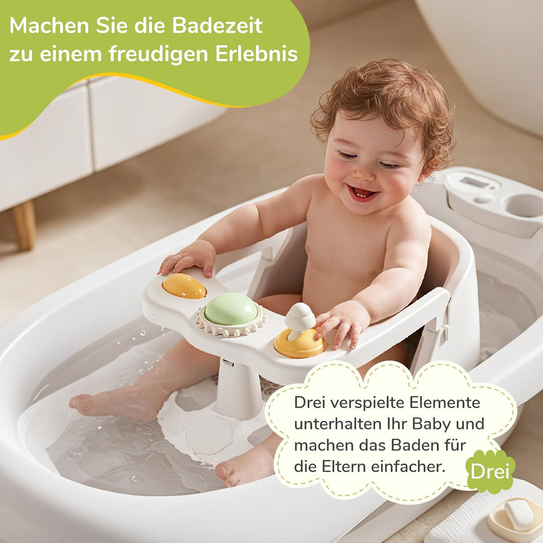 DEANIC Badewannensitz Baby ab 6 Monate - Badesitz mit Rutschfesten Saugnapfen, Netzsitz-Design zur V