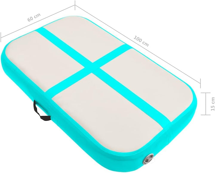 Aufblasbare Gymnastikmatte mit Pumpe 60x100x15 cm PVC Grün