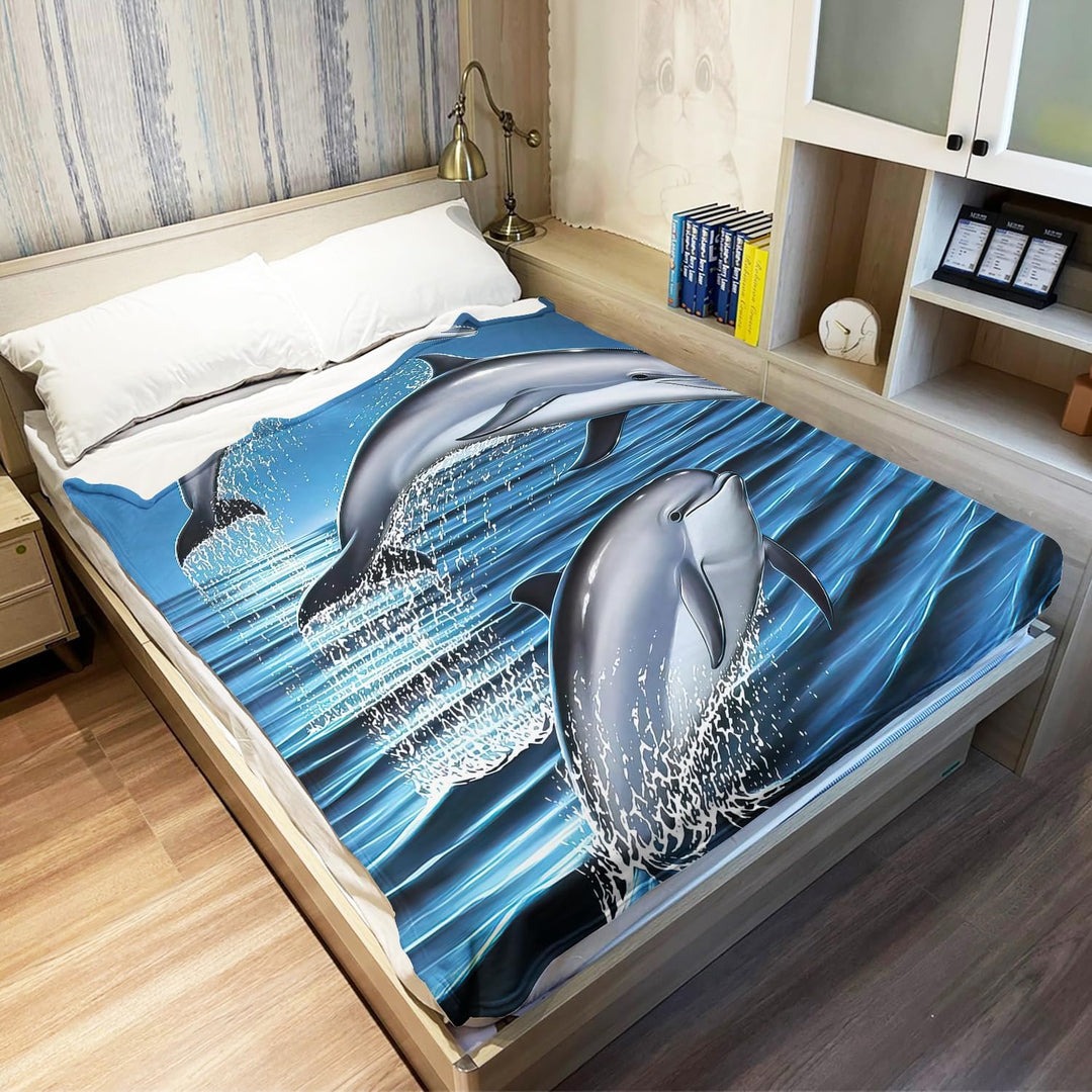 YISUMEI Decke 150x200 cm Kuscheldecken Sanft Flanell Weich Fleecedecke Delphine 150 x 200 cm, 150 x