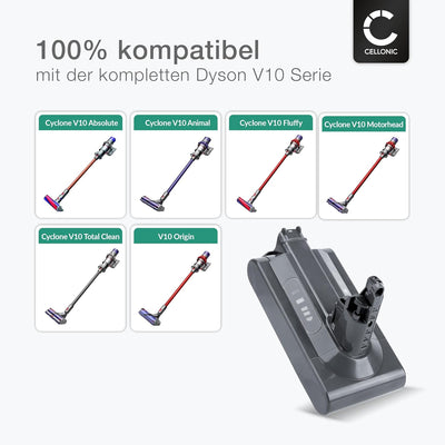 CELLONIC Akku kompatibel mit Dyson Cyclone V10, V10, Cyclone V10 Absolute, V10 Animal, V10 Origin, D