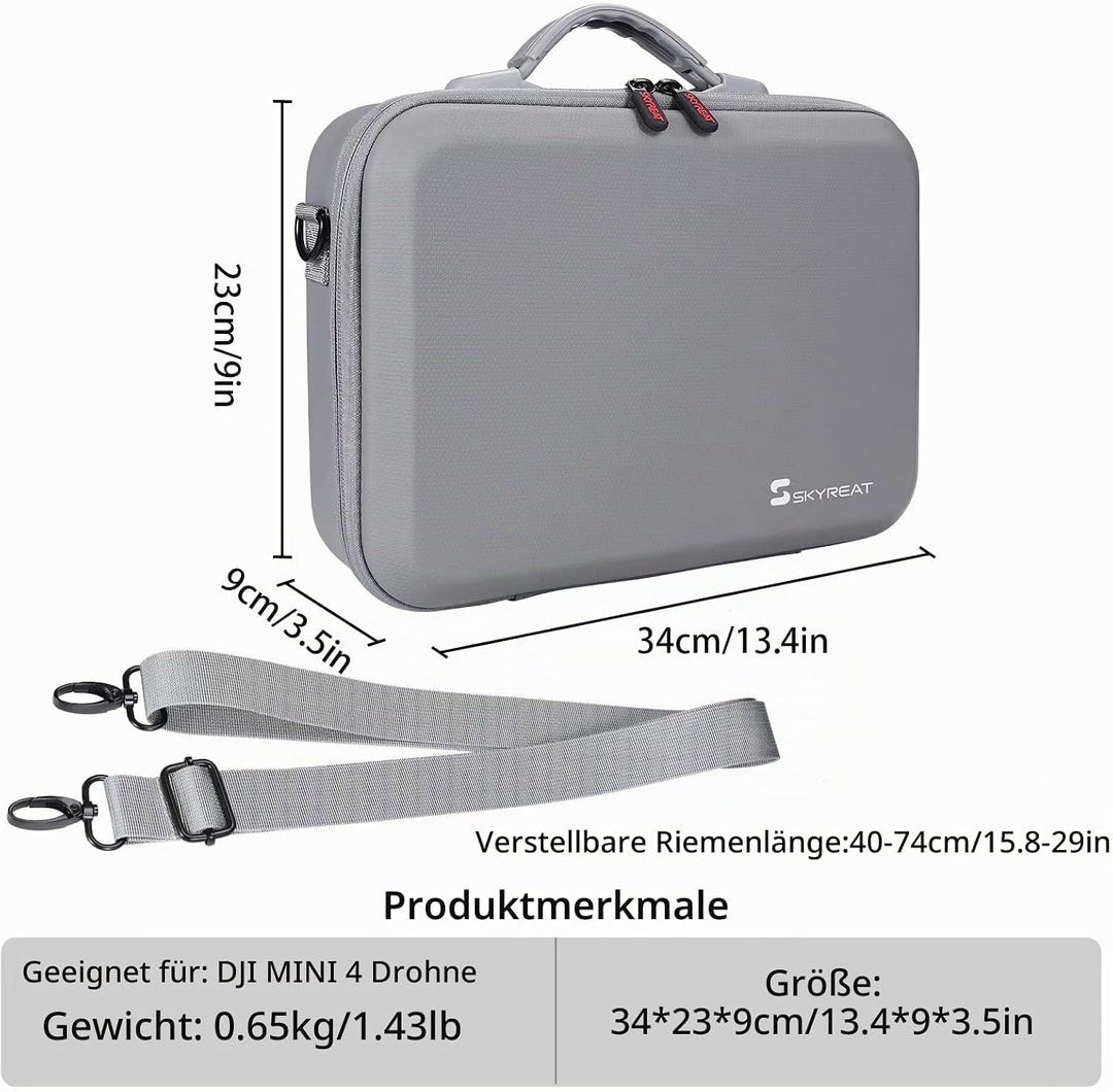 Skyreat Mini 4 Pro Tasche,Tragbarer Reisekoffer, kompakte Aufbewahrungs Tasche mit Tragegurt für DJI
