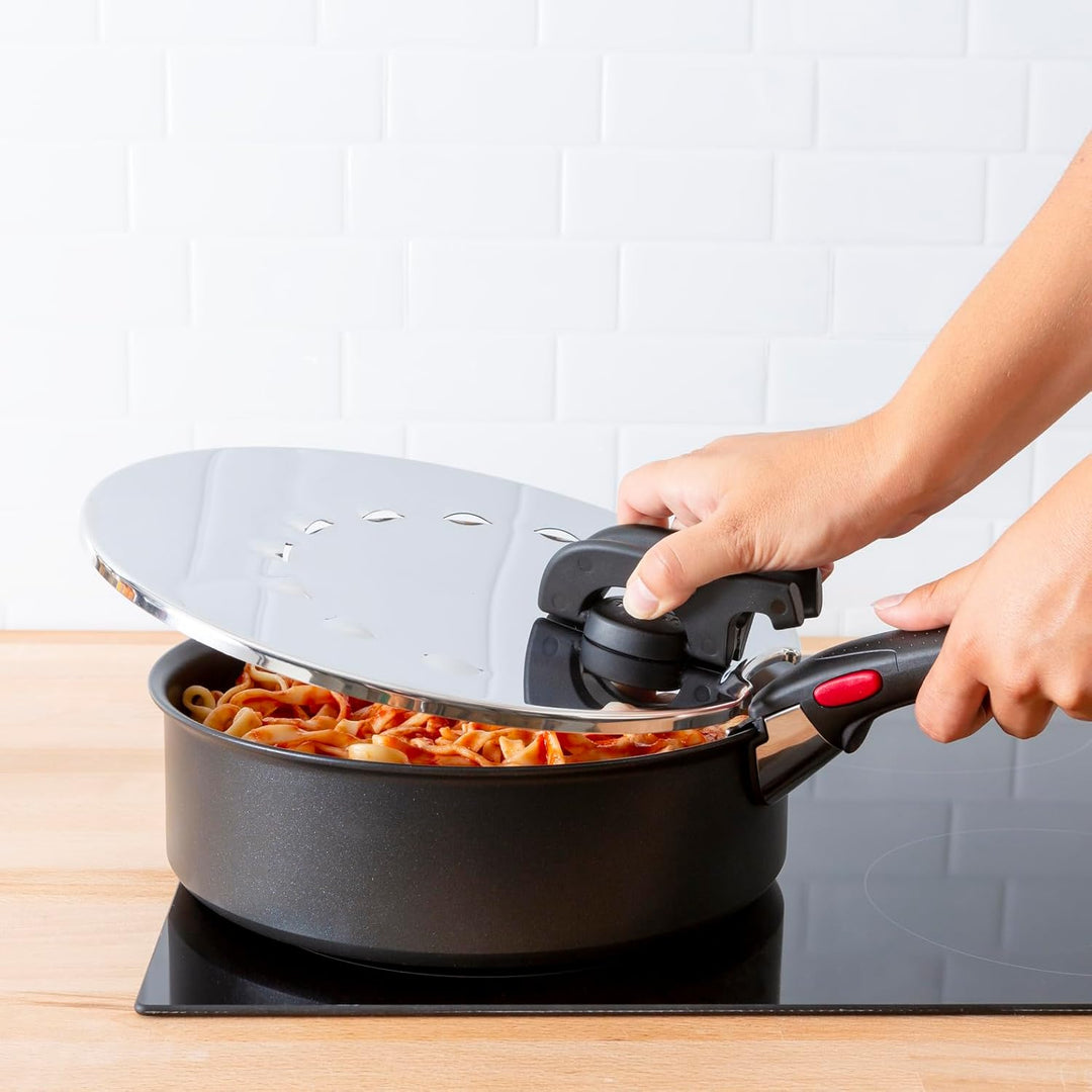 Tefal L98298 Ingenio Edelstahl-Multideckel 20-28 cm | perfekt zum Abgiessen | mit Ingenio Töpfen und