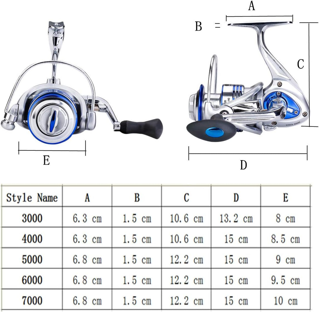 Diwa Spinning Angelrollen für Salzwasser Süsswasser 3000 4000 5000 6000 7000 Spulen Ultra Smooth Ult