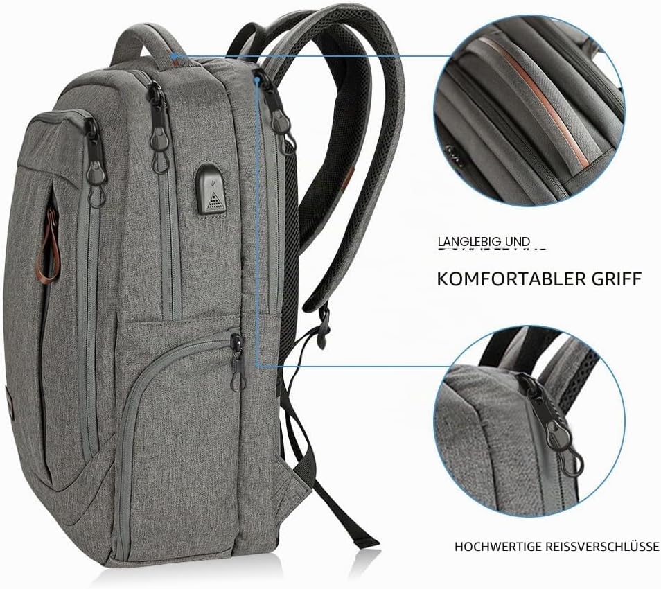 KROSER Laptop Rucksack Schulrucksack 17,3 Zoll Reiserucksack Handgepäck Tagesrucksack Wasserabweisen