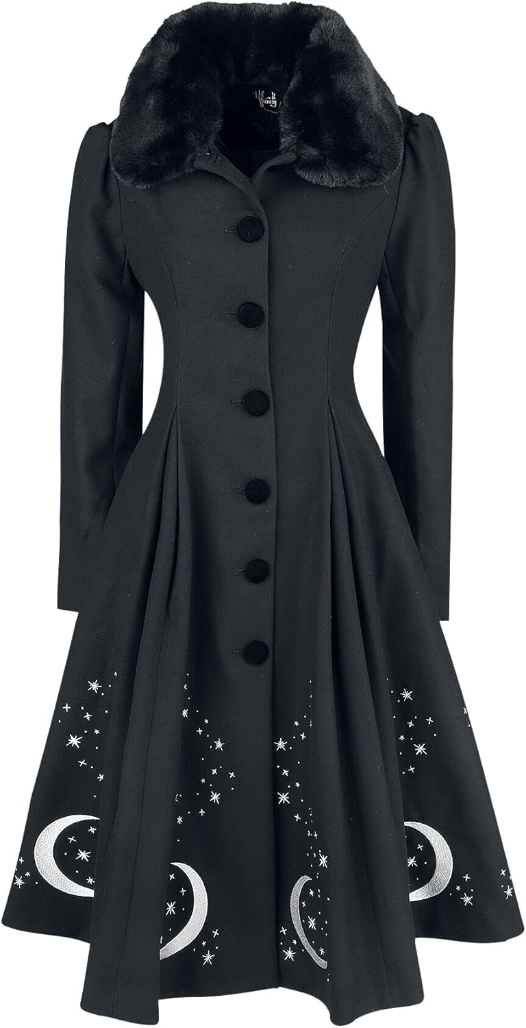Hell Bunny Interstellar Coat Frauen Mantel schwarz Casual Wear, Rockabilly, Rockwear XS Schwarz, XS