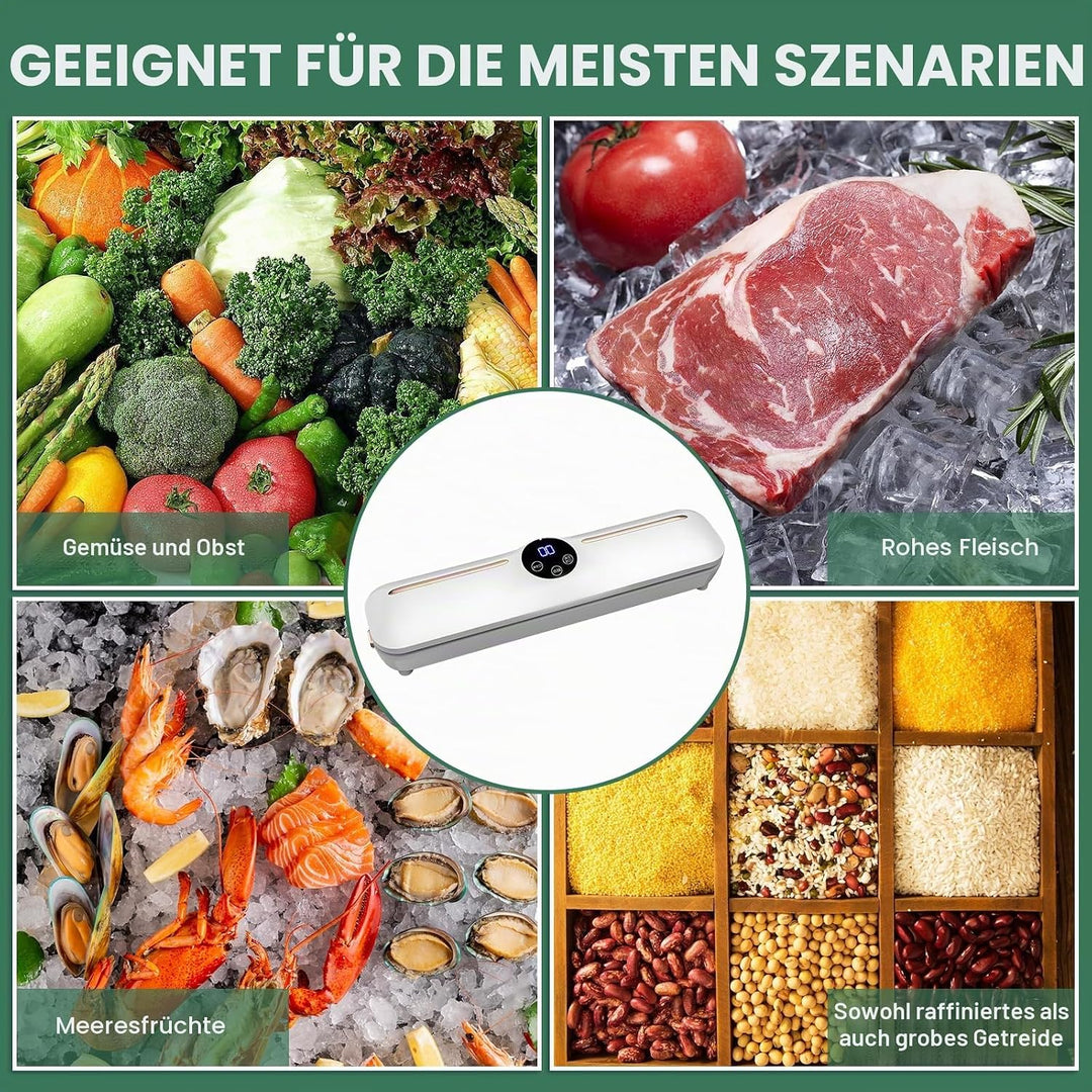 Vakuumierer, Vakuumiergerät mit Vakuumierbeuteln, All-in-1 Vakuumierer mit 20 Vakuumierbeuteln für T