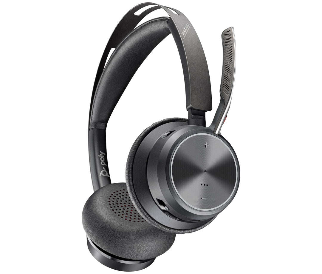 POLY Voyager Focus 2 USB-C Headset und USB-C/A Adapter – Bluetooth, ANC, Acoustic Fence Technologie,