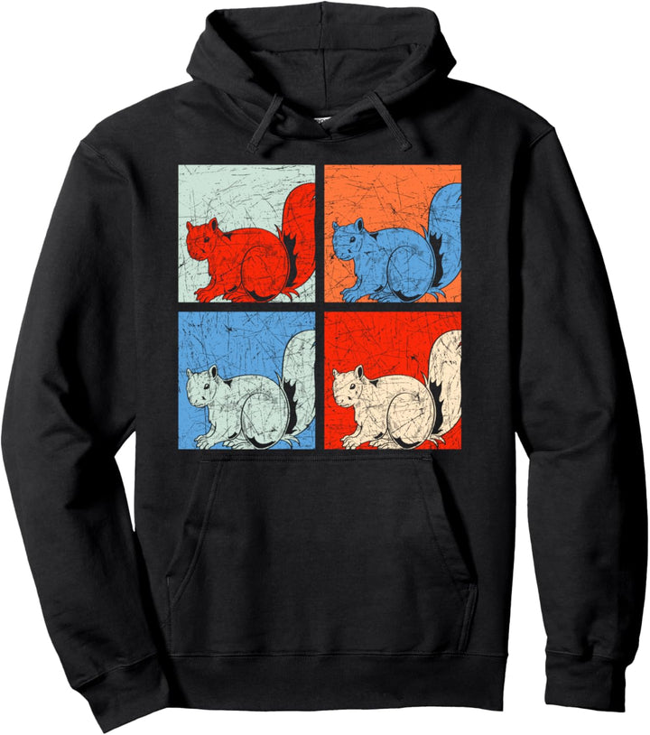 Waldbewohner Waldtier Tierfreund Pop Art Eichhörnchen Pullover Hoodie
