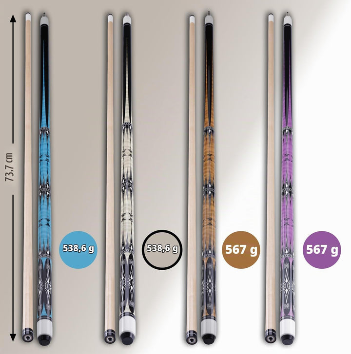 58" Pool Billard Queue with 13mm Tip,19 20 oz Billiard Cue,Schwarz oder Weiss，1/2 Maple Queue Sticks