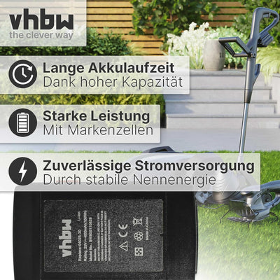 vhbw Akku kompatibel mit Gardena Spindelmäher 380 C, 380 EC, 380 Li, 4024-20, 40254-20, 4028-20 erse